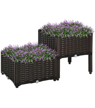 Conjunto de 2 Macetas Cuadradas