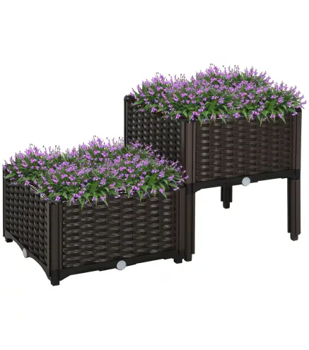 Conjunto de 2 Macetas Cuadradas