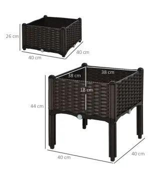 Conjunto de 2 Macetas Cuadradas