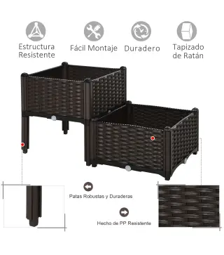 Conjunto de 2 Macetas Cuadradas