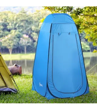 Tienda de Ducha Portátil con Bolsa de Transporte para Baño Inodoro 120x120x190 cm Azul