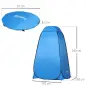 Tienda de Ducha Portátil con Bolsa de Transporte para Baño Inodoro 120x120x190 cm Azul