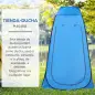 Tienda de Ducha Portátil con Bolsa de Transporte para Baño Inodoro 120x120x190 cm Azul