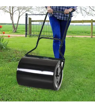 Apisonadora de Césped para Jardín Rodillo para Césped con Capacidad de 60L Rellenable con Arena o Agua Diámetro de 50cm