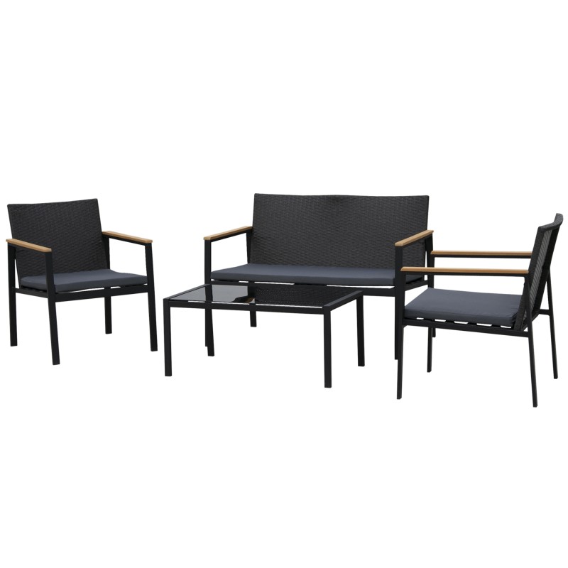Conjunto 4 Piezas Muebles de Ratán