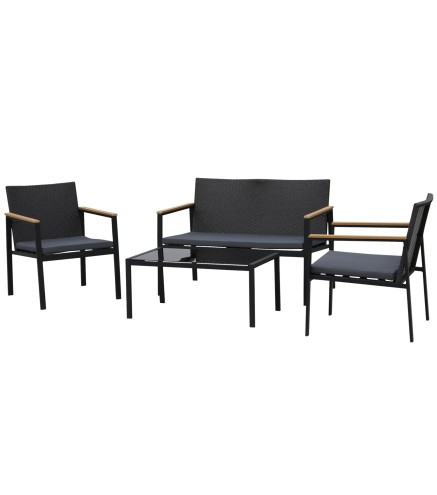Conjunto 4 Piezas Muebles de Ratán
