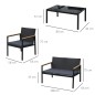 Conjunto 4 Piezas Muebles de Ratán