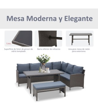 Conjunto 4 Piezas Muebles de Ratán