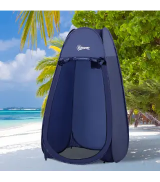 Tienda de Ducha Pop Up con Protección UV Techo Impermeable y Asa para Camping Playa 100x100x185 cm Azul Turquí