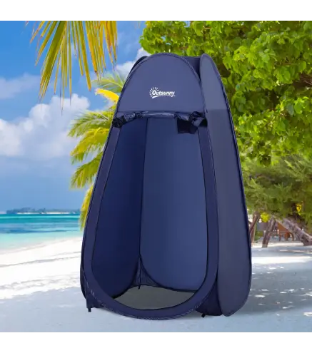 Tienda de Ducha Pop Up con Protección UV Techo Impermeable y Asa para Camping Playa 100x100x185 cm Azul Turquí