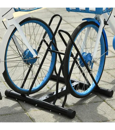 Soporte para Aparcar 2 Bicicletas, Aparcamiento Estacionamiento para Bicis, Inferir 65mm de Ancho, Fácil de Montar, Almohadilla