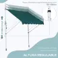Toldo Manual Retráctil 200x150x170-280 cm para Balcón y Terraza con Altura Ajustable con Manivela Verde