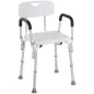 Silla para Ducha Taburete de Ducha Antideslizante con Altura Ajustable y Reposabrazos Regulable Carga 136 kg
