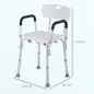 Silla para Ducha Taburete de Ducha Antideslizante con Altura Ajustable y Reposabrazos Regulable Carga 136 kg