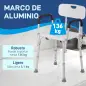 Silla para Ducha Taburete de Ducha Antideslizante con Altura Ajustable y Reposabrazos Regulable Carga 136 kg