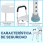 Silla para Ducha Taburete de Ducha Antideslizante con Altura Ajustable y Reposabrazos Regulable Carga 136 kg