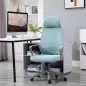 Silla de Escritorio Silla de Oficina Ergonómica Ajustable con Reposabrazos Reposacabezas y Función Basculante 64x55x116-126 cm A