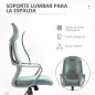 Silla de Escritorio Silla de Oficina Ergonómica Ajustable con Reposabrazos Reposacabezas y Función Basculante 64x55x116-126 cm A