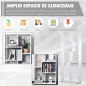 Estantería Moderna, Biblioteca Estrecha con 8 Estantes, Librería para Salón, Dormitorio, Estudio, Oficina, 70x24x178 cm, Blanco