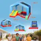 Castillo Hinchable para Niños con Soplador Tobogán Cama Elástica Piscina de Pelotas Juego de Aros Toldo