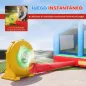 Castillo Hinchable para Niños con Soplador Tobogán Cama Elástica Piscina de Pelotas Juego de Aros Toldo