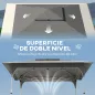 Carpa Plegable 3,5x3,5 m Pop-up con Altura Ajustable 3 Niveles Doble Techo Cierre Central y Bolsa UPF50+ Gris