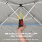 Carpa Plegable 3,5x3,5 m Pop-up con Altura Ajustable 3 Niveles Doble Techo Cierre Central y Bolsa UPF50+ Gris