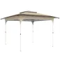 Carpa Plegable 3,5x3,5 m Pop-up con Altura Ajustable 3 Niveles Doble Techo Cierre Central y Bolsa UPF50+ Caqui