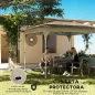 Carpa Plegable 3,5x3,5 m Pop-up con Altura Ajustable 3 Niveles Doble Techo Cierre Central y Bolsa UPF50+ Caqui