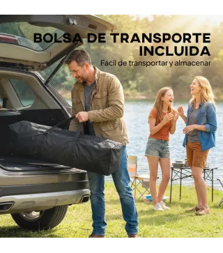 Carpa Plegable 3,5x3,5 m Pop-up con Altura Ajustable 3 Niveles Doble Techo Cierre Central y Bolsa UPF50+ Caqui