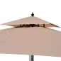Parasol de Jardín de Metal 3x3x3 m con Doble Techo Impermeable y Manivela para Terraza Balcón Exterior Beige