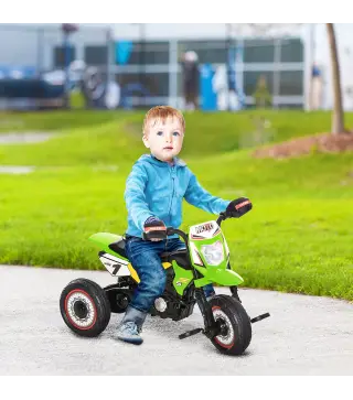 Moto Correpasillos para Niños de 18-36 Meses Triciclo para Niños con 3 Ruedas Luces y Músicas 71x40x51 cm Verde
