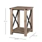 Mesa Auxiliar Estilo Retro Industrial con Estante de Almacenaje Multifuncional Marco de Forma X 40,5x40,5x60 cm Roble
