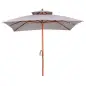 Sombrilla de Jardín 3x3x3 m con Doble Techo Sistema de Polea Impermeable para Terraza Balcón Exterior Gris