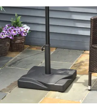 Base para Sombrilla de 20 kg Apta para Postes de Parasol de Ø32mm Ø38mm o Ø48mm 41,5x41,5x33cm Negro