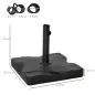 Base para Sombrilla de 20 kg Apta para Postes de Parasol de Ø32mm Ø38mm o Ø48mm 41,5x41,5x33cm Negro