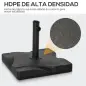 Base para Sombrilla de 20 kg Apta para Postes de Parasol de Ø32mm Ø38mm o Ø48mm 41,5x41,5x33cm Negro