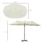 Sombrilla Doble de 270x445x260 cm Parasol Grande Inclinable con Manivela para Abrir y Cerrar Fácil Color Beige