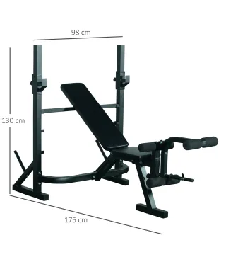 Banco de Pesas Banco de Musculación Multifuncional con Altura Ajustable de 3 Niveles para Entrenamiento Fitness de Cuerpo Comple