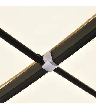 Cenador de Jardín 3x3 m Pérgola con Toldo y 16 Orificios de Drenaje para Patio Terraza Metal y Poliéster 180 g/m² Resistente Cre