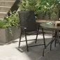 Conjunto de 2 Sillas Plegables para Exterior con Reposabrazos para Jardín Terraza Carga 110 kg 58x64x94 cm Negro