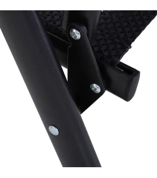 Conjunto de 2 Sillas Plegables para Exterior con Reposabrazos para Jardín Terraza Carga 110 kg 58x64x94 cm Negro