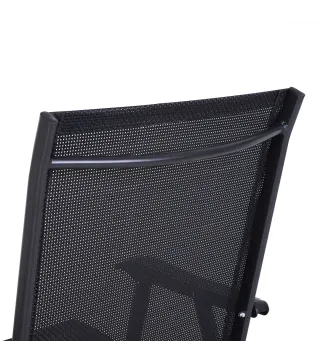 Conjunto de 2 Sillas Plegables para Exterior con Reposabrazos para Jardín Terraza Carga 110 kg 58x64x94 cm Negro