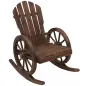 Mecedora Rústica de Madera Maciza para Exteriores Sillón Balancín de Terraza o Jardín 88x68x92 cm Color Madera Envejecida