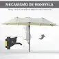 Sombrilla Doble de 270x445x260 cm Parasol Grande Inclinable con Manivela para Abrir y Cerrar Fácil Color Beige