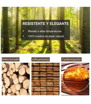 Mecedora Rústica de Madera Maciza para Exteriores Sillón Balancín de Terraza o Jardín 88x68x92 cm Color Madera Envejecida