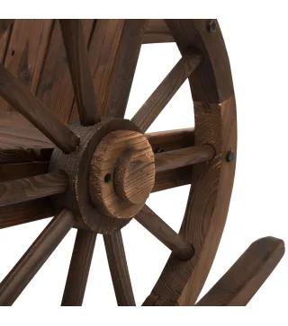 Mecedora Rústica de Madera Maciza para Exteriores Sillón Balancín de Terraza o Jardín 88x68x92 cm Color Madera Envejecida