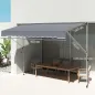 Toldo Manual Retráctil 4x1,2 m Altura Ajustable 170-280 cm con Manivela Anti-UV e Impermeable Sin Taladro Gris Oscuro