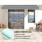 Toldo Manual Retráctil 4x1,2 m Altura Ajustable 170-280 cm con Manivela Anti-UV e Impermeable Sin Taladro Gris Oscuro
