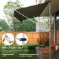 Toldo Manual Retráctil 4x1,2 m Altura Ajustable 170-280 cm con Manivela Anti-UV e Impermeable Sin Taladro Gris Oscuro